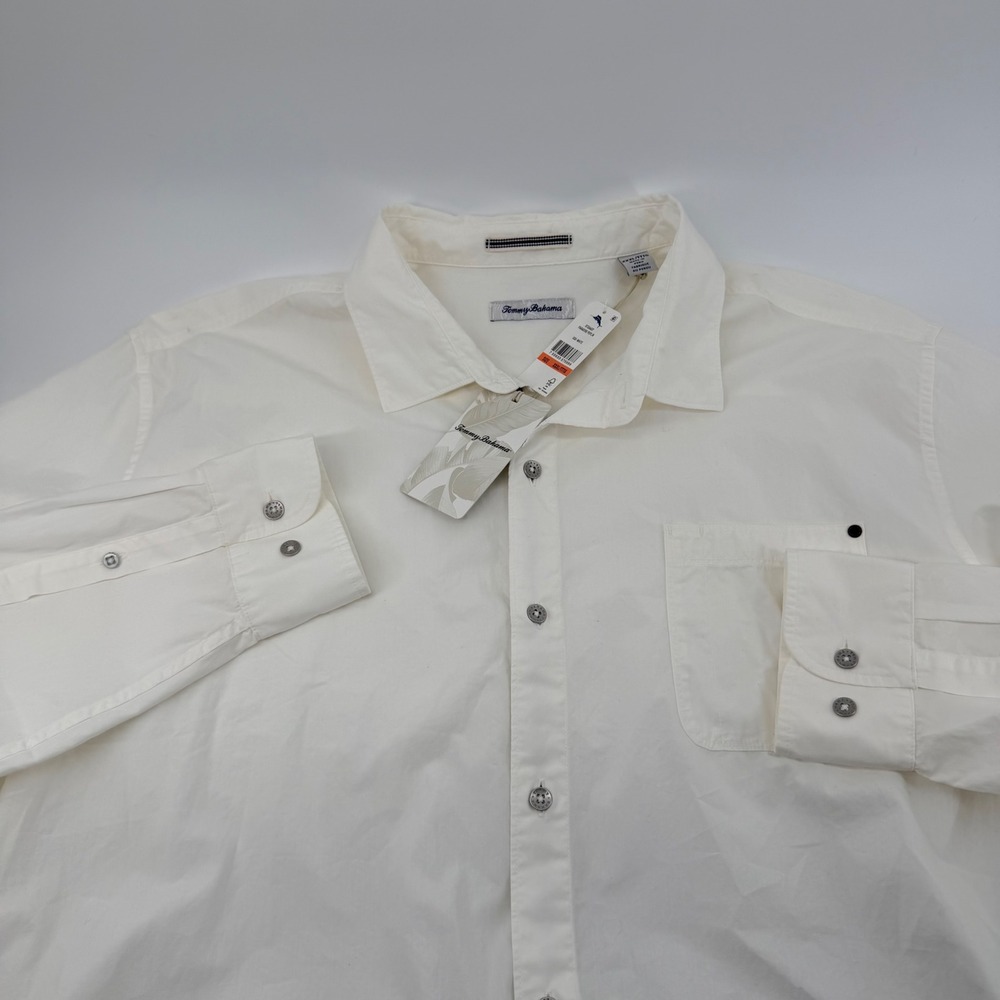 Tommy Bahama Paradise Poplin Button Down Shirt XXXL White Long Sleeve NWT